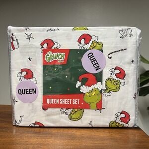 Dr Seuss Grinch Christmas Queen Sheet Set 100% Cotton by Franco Holiday